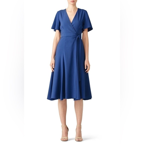 Hutch Kiera Midi Wrap Dress Blue M - Picture 11 of 11